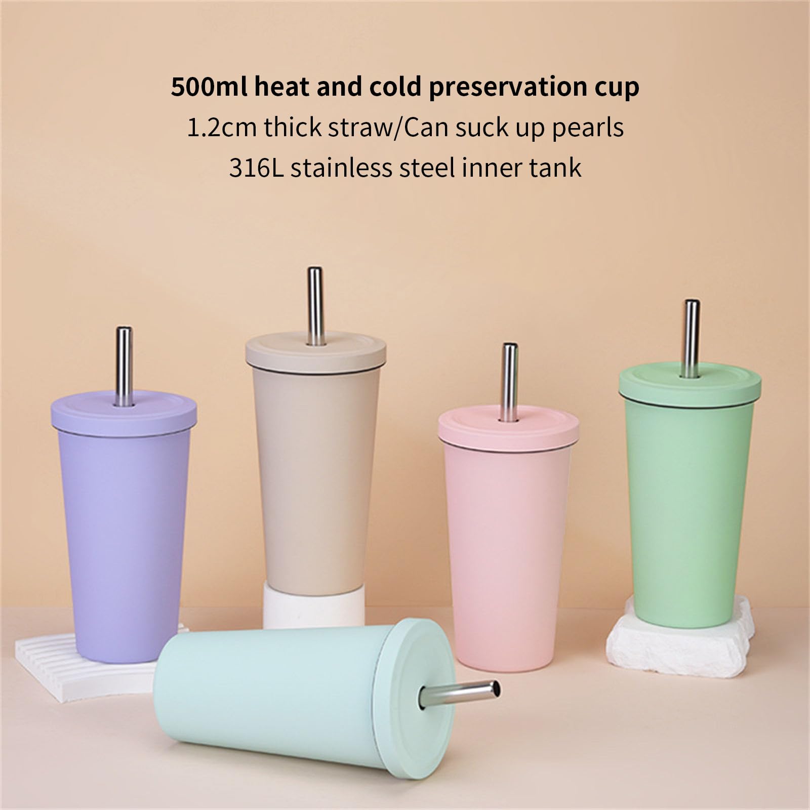 Vasos térmicos de doble pared de acero inoxidable de grado alimenticio, resistentes a fugas, para bebidas frías y calientes, botella de agua de acero inoxidable para viajeros
