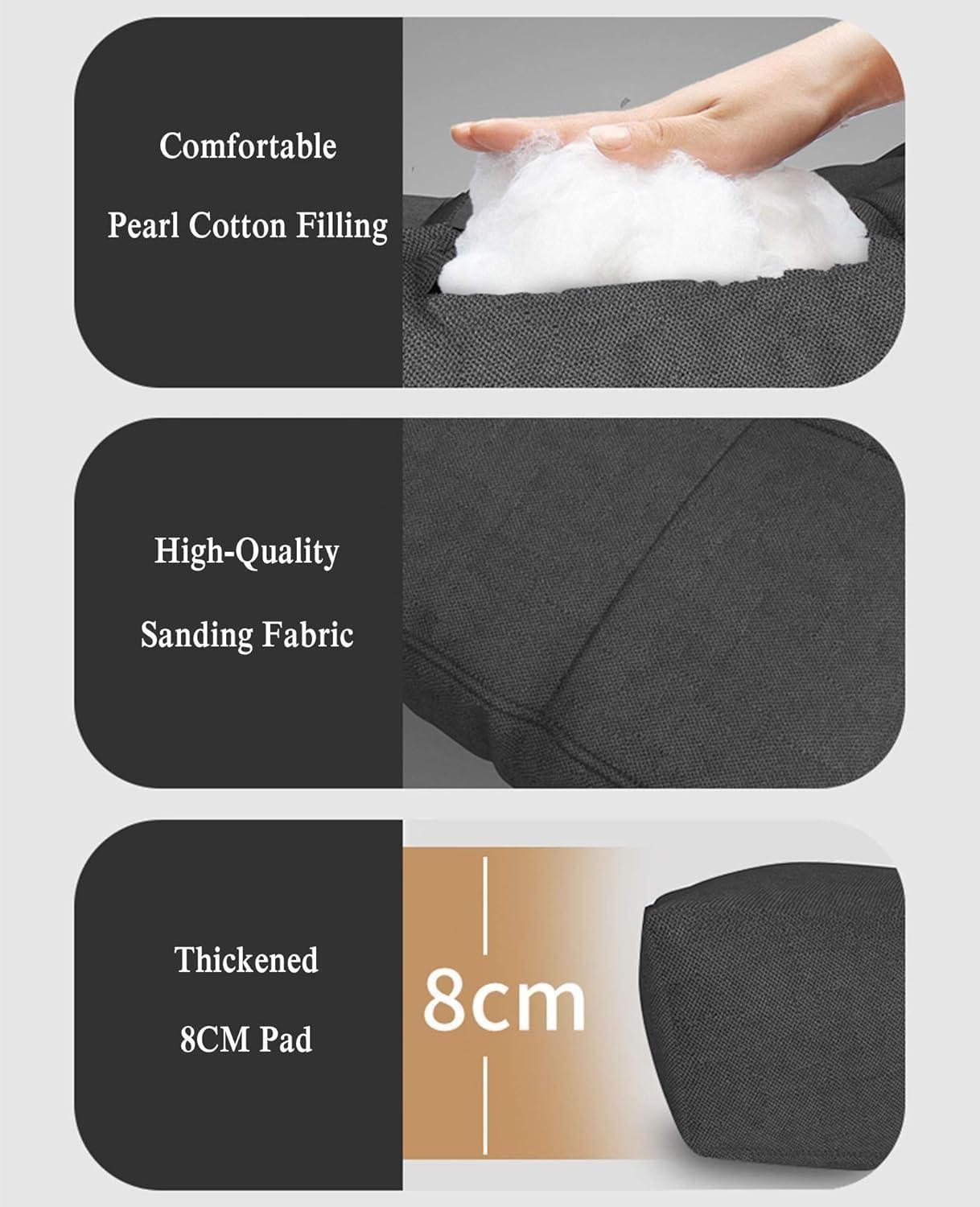Padded Lounge Chair Wider Armrest Adjustable Portable Recliner with Head Support Bar Support 150KG Progress
