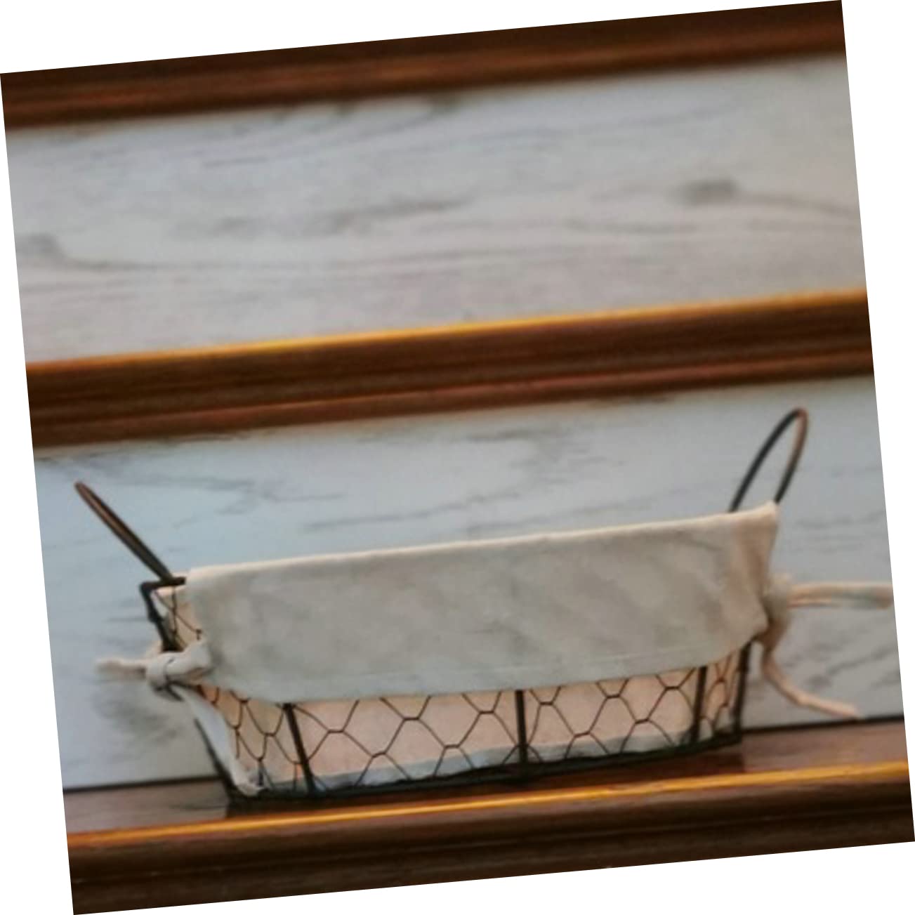 Mikinona Iron Storage Basket Retro Style Storage Basket Kitchen Storage Basket Key Storage Basket Food Serving Basket Wire Storage Baskets Black Wire Basket Bread Container Fruit Basket