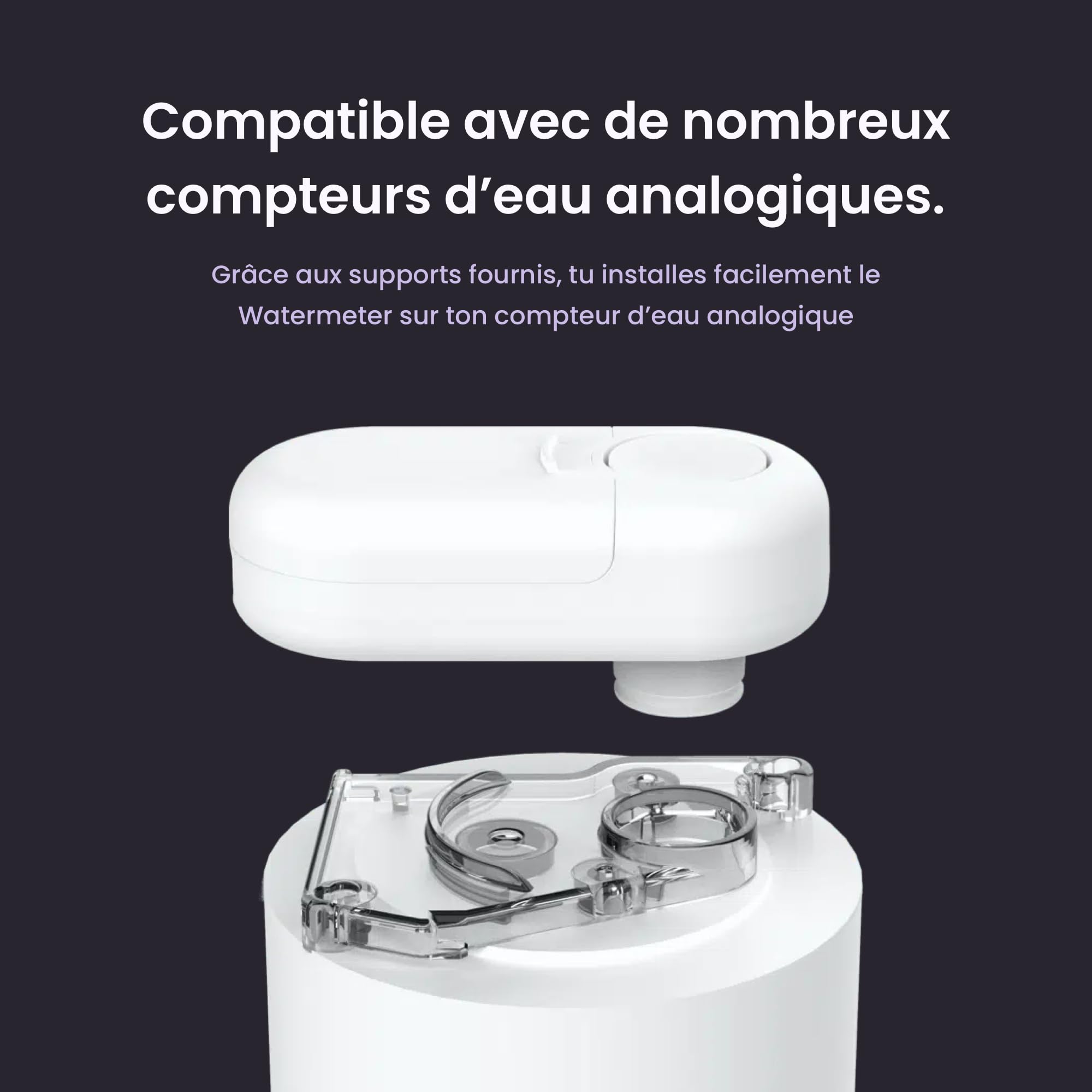 HomeWizard Compteur D’eau WiFi, Détection de Fuites, Mesure en Temps Réel et Suivi via Application, Économies D’eau et de Coûts, Compatible avec Compteurs Analogiques, Alimentation USB-C ou à Piles