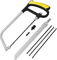 Kit Serra Manual 7 Peças, Arco de Aço Reforçado, Lâminas Intercambiáveis para Madeira, Metal e PVC, Uso Profissional e Doméstico