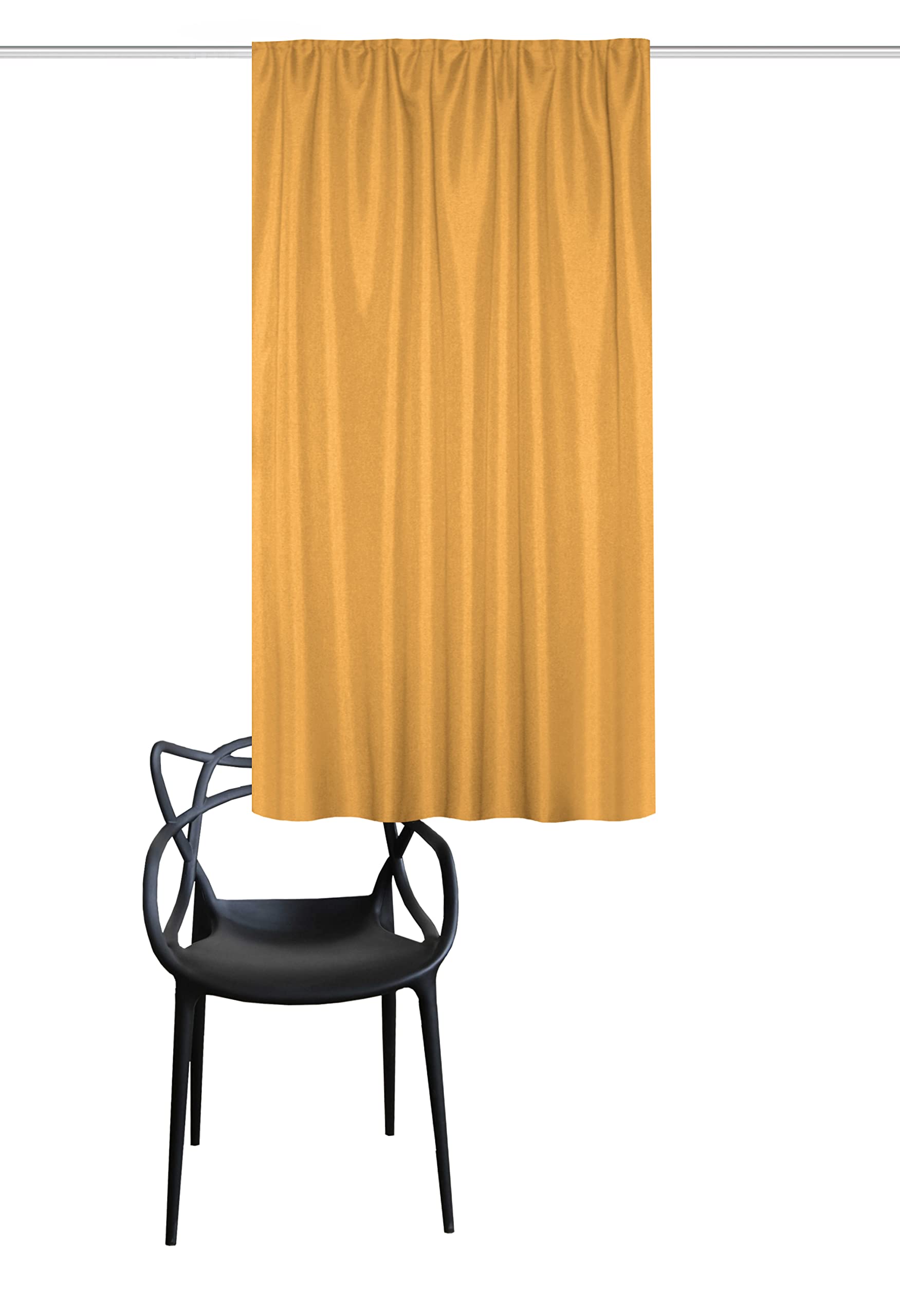 HOMEbasicsEskimo 085960 Blackout Curtain with Thermal Function, Colour: Curry, Size: 145 x 135 cm