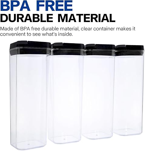 Miniatura 2 de Contenedores herméticos para almacenamiento de alimentos con tapas, organización y almacenamiento de despensa grande de 2.1 L para alimentos secos a