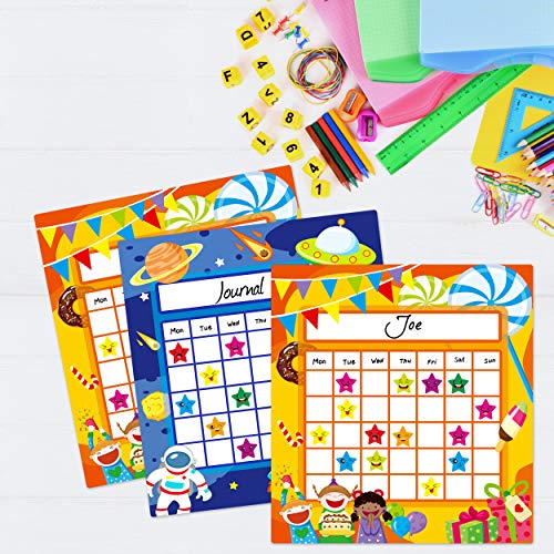 66 Pack Teacher Incentive Reward Chart With 2024 Star Stickers，2 Themes Of Space Exploration And Candy Party #TOP3