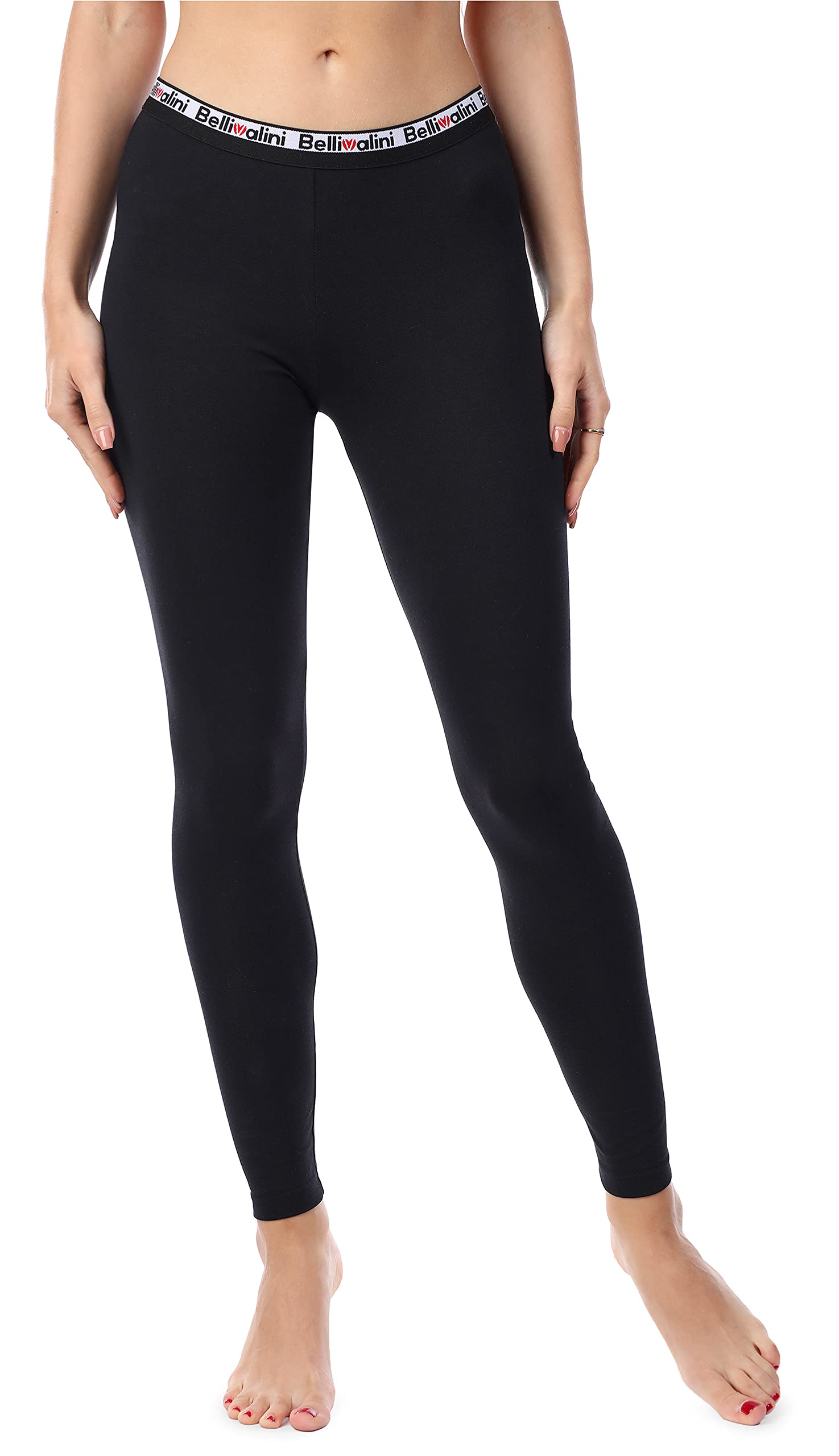 Bellivalini Damen Lange Leggings Sportleggings Fitnessleggings aus Baumwolle BLV50-177
