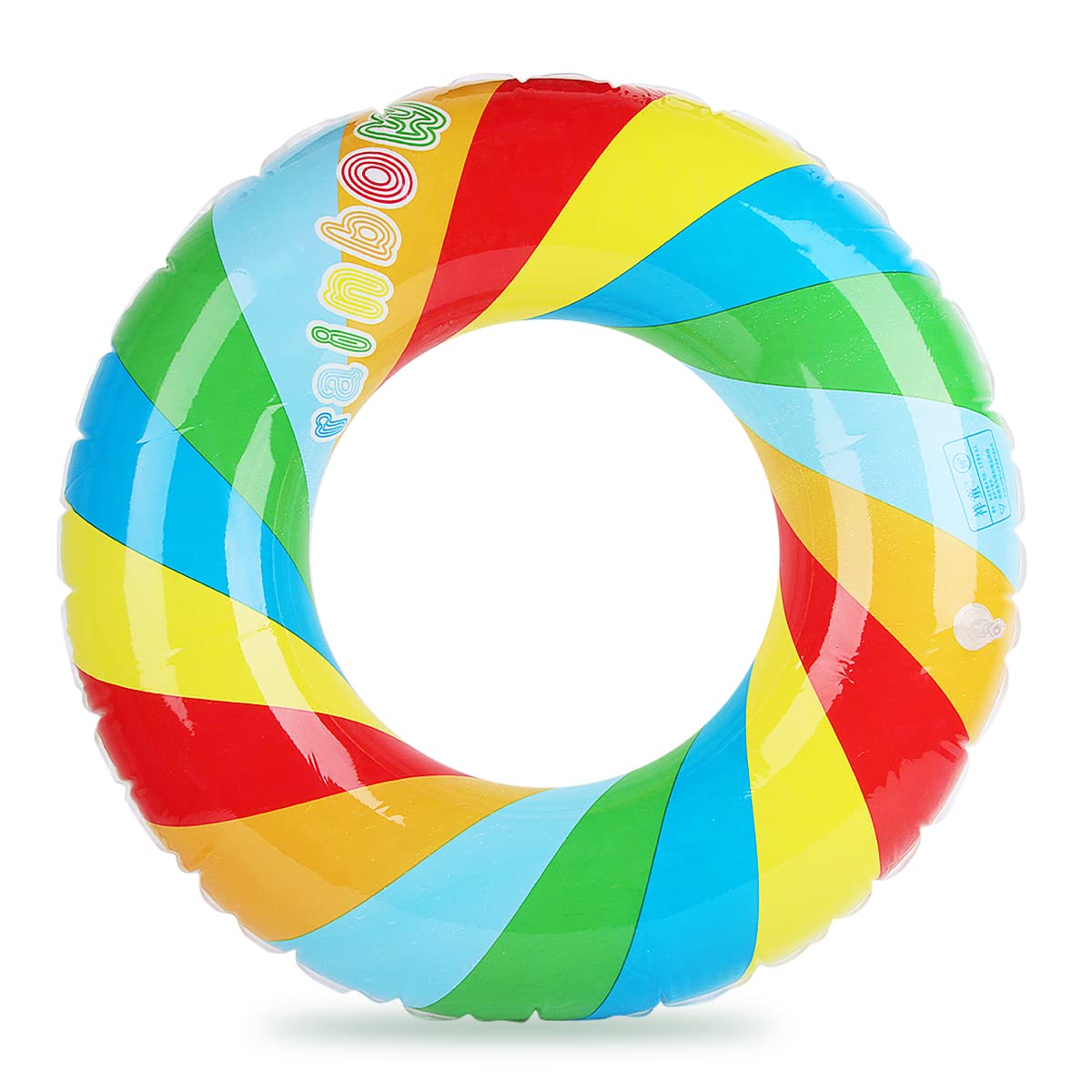 RosyFate Anillos de Natación con Purpurina, Arco Iris Anillo de Natación, Flotador Transparente, Flotador Hinchable Redondo, Flotador de Piscina Adulto, para Diversión Acuática Playa