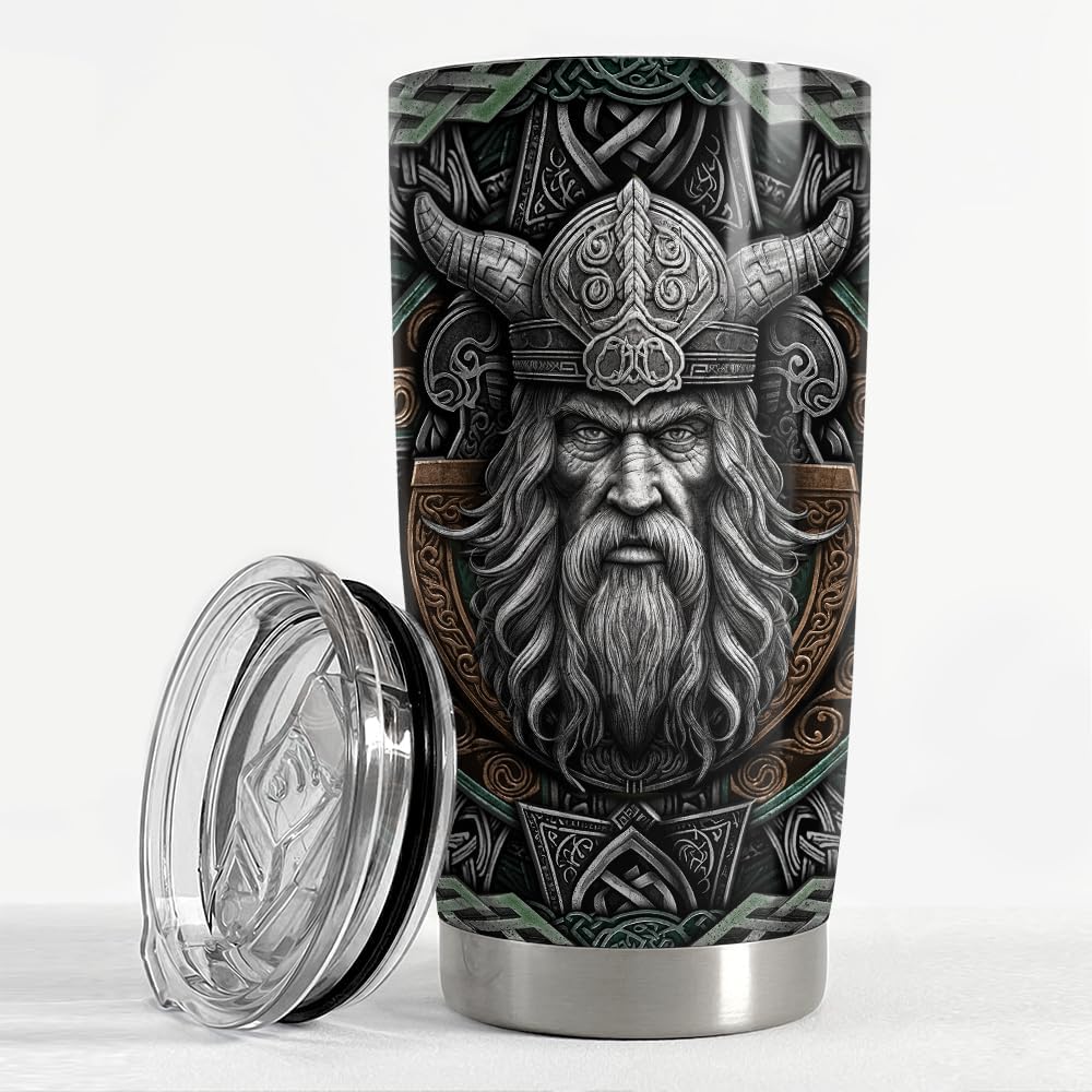 Viking Cup Tumbler 20oz Viking Gifts for Men Vikings Stainless Steel Insulated Tumblers Coffee Travel Mug Gift for Birthday Christmas - Image 3