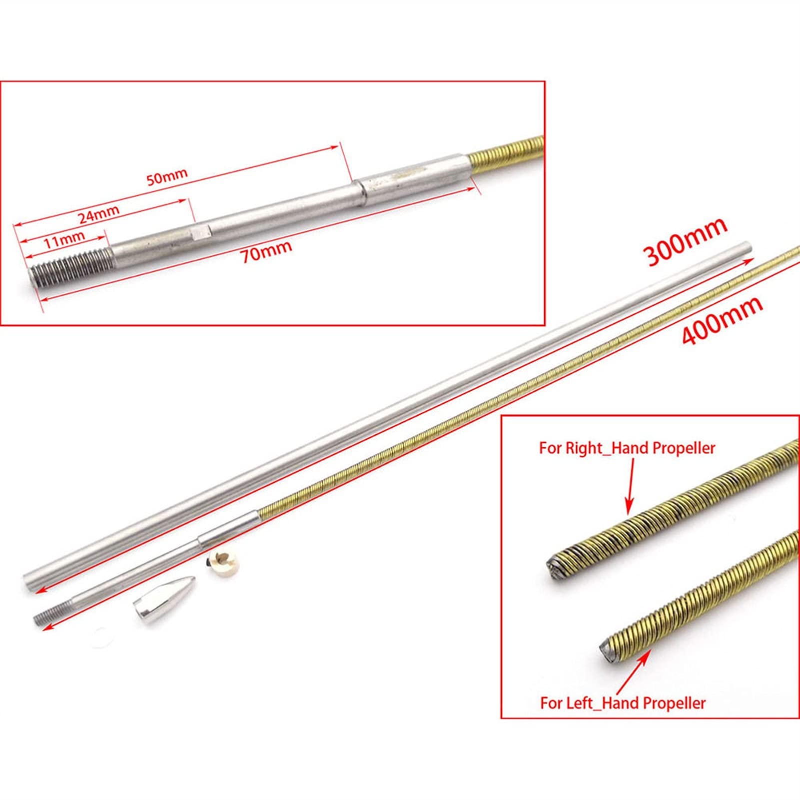 Kit cane guida for albero di trasmissione flessibile in metallo