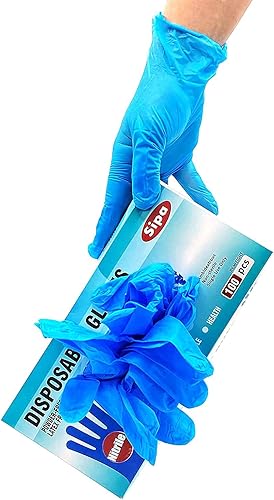 SIPA Guantes desechables de nitrilo de 2.8 mil, paquete de 100, sin látex, seguridad sin polvo