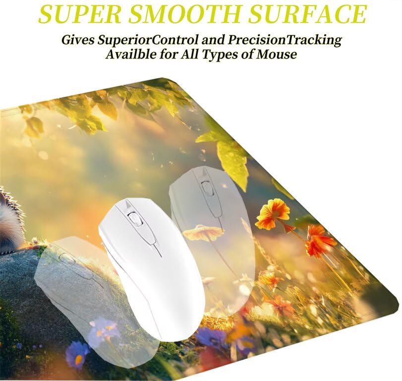 Grand Tapis Souris Printemps Motif Hérisson Idée Cadeau Originale