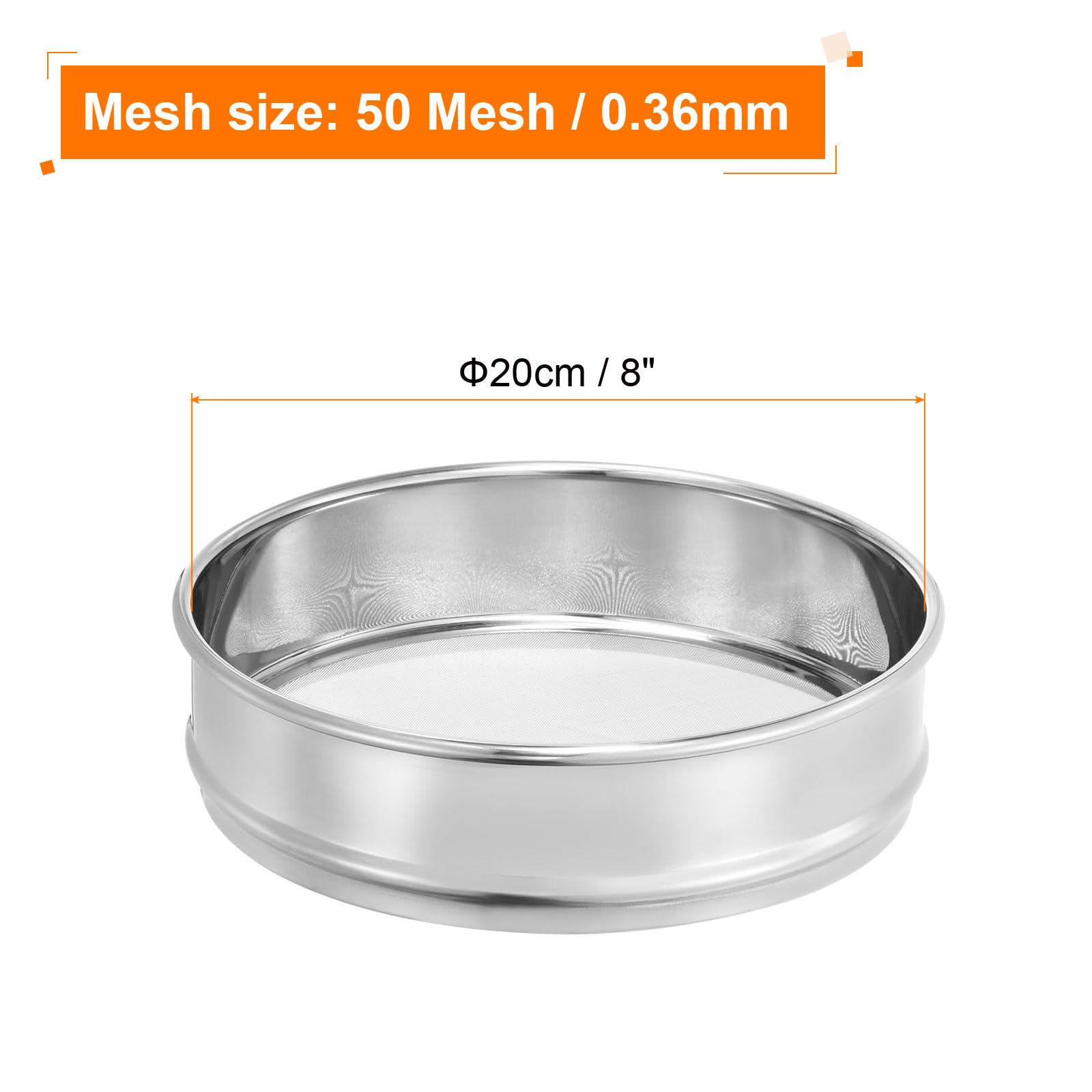 PATIKIL Tamis de Laboratoire 50 Mesh Diamètre 8" (0.36mm) pour Laboratoire