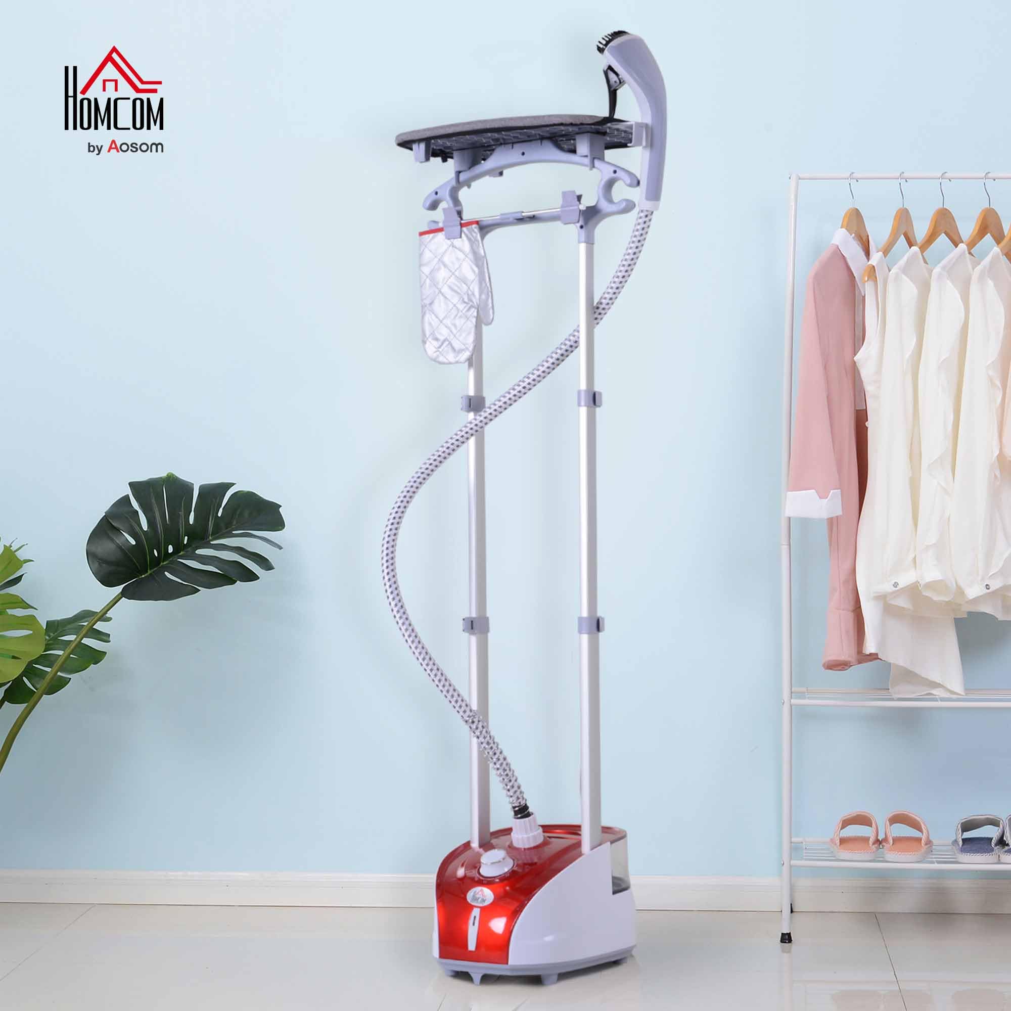 HOMCOM Ferro Da Stiro Verticale A Vapore 1800W - Serbatoio 1.8L, Piastra Alluminio, Altezza Regolabile - Foto 6
