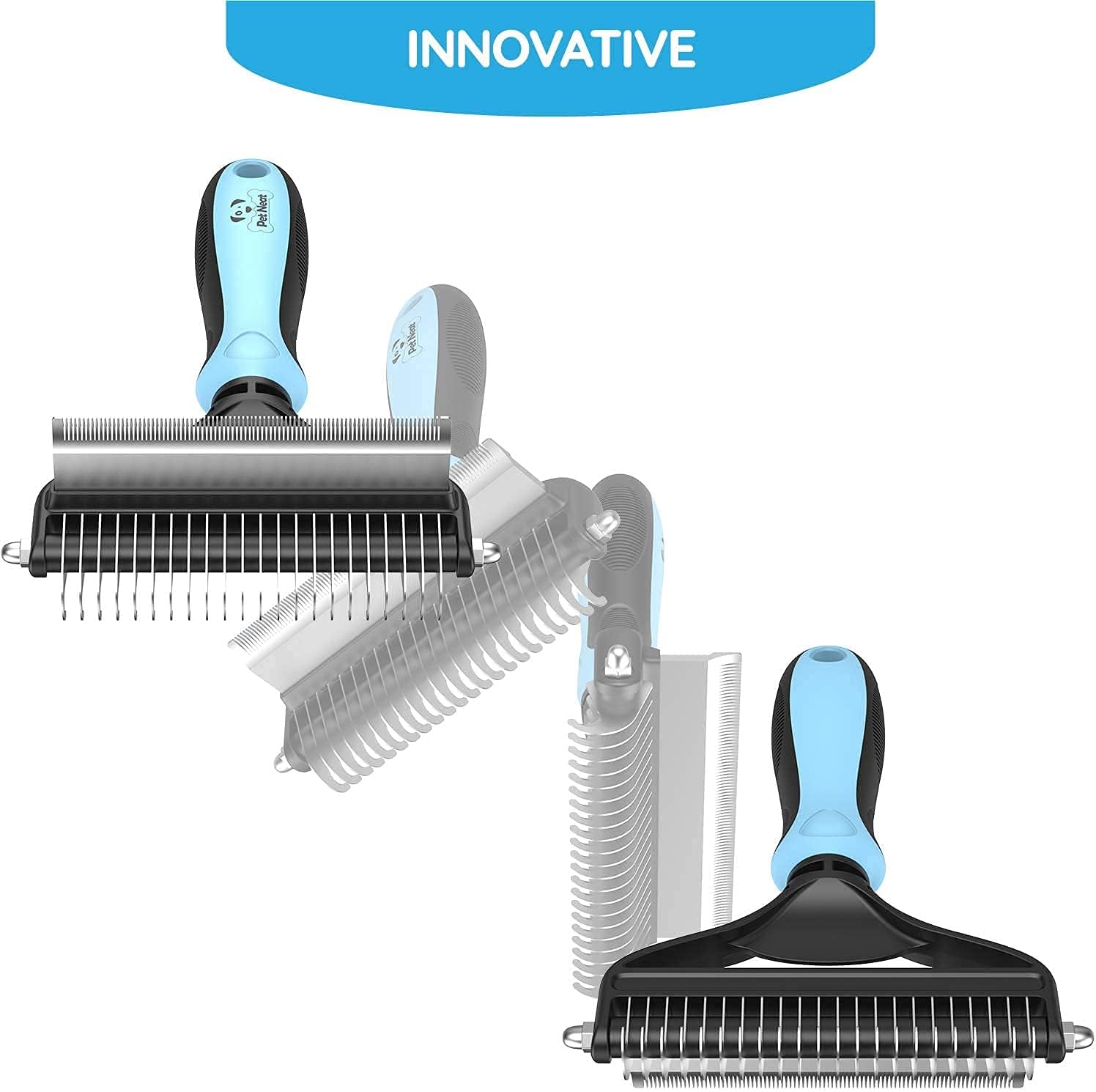 2 Sided Pet Grooming Brush Effectively Reduces Shedding by Up to 95% Professional Deshedding Tool for Dogs and Cats