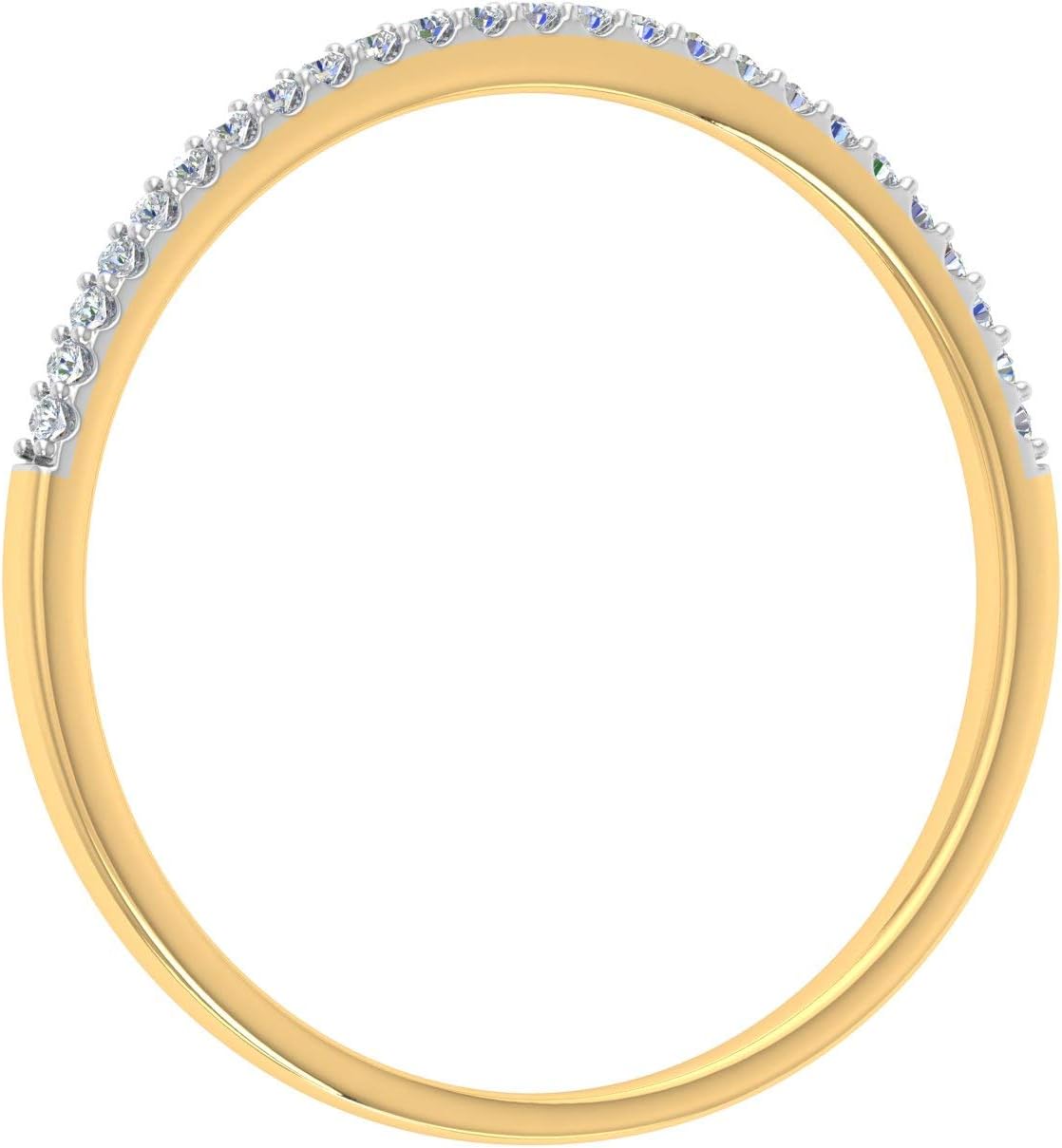 0.08 Carat (ctw) 10k Gold Round White Diamond Ladies Dainty Anniversary Wedding Stackable Ring (I1-I2 Clarity)