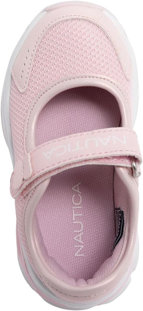 Nautica Girls Toddler Athletic Mary Jane Sneaker - Walking Shoes with Easy Hook and Loop Closure for Little Kids - Jemese R