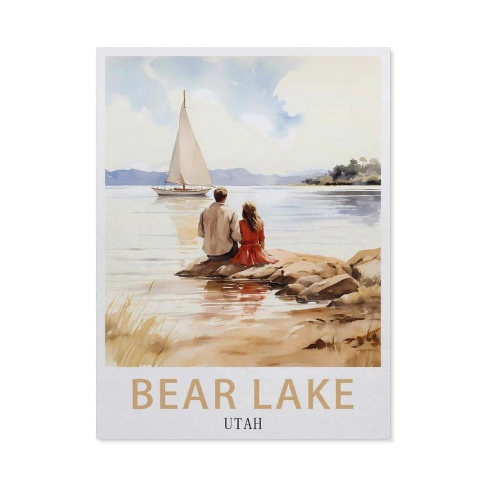 Metal Sign Tin Sign，Bear Lake Utah(15x30cm）