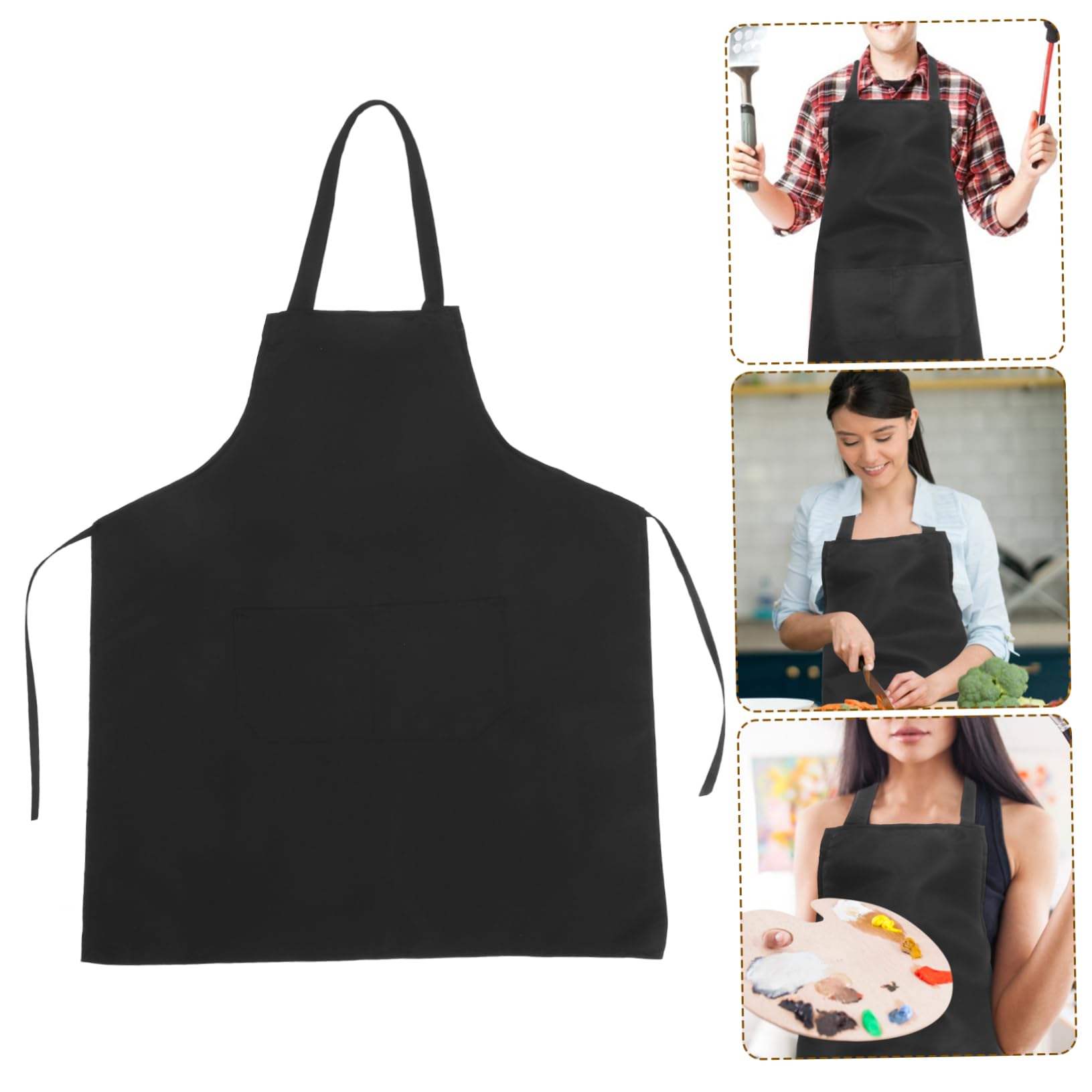 LIFKOME Tissu Tablier 10 Pièces Grosse Poche Noir Cuisine