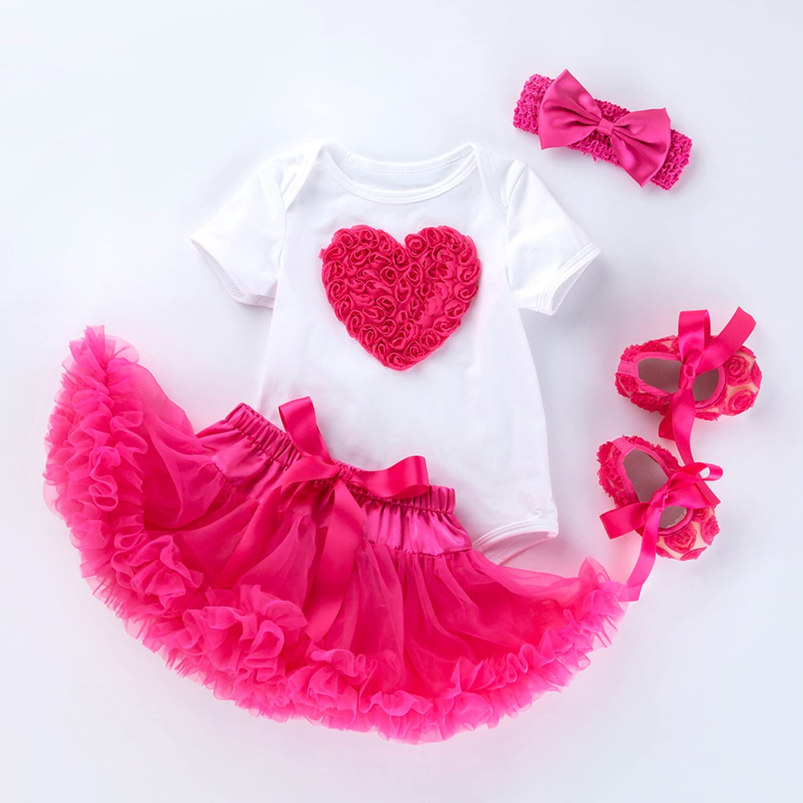 Amazon.com: KAGAYD Baby Girls Cupcake Dress Outfit Princess Dress Short  Sleeve Bodysuit Tops Tutu Tulle Skirt (Hot Pink, 6-12 Months) : Clothing,  Shoes & Jewelry