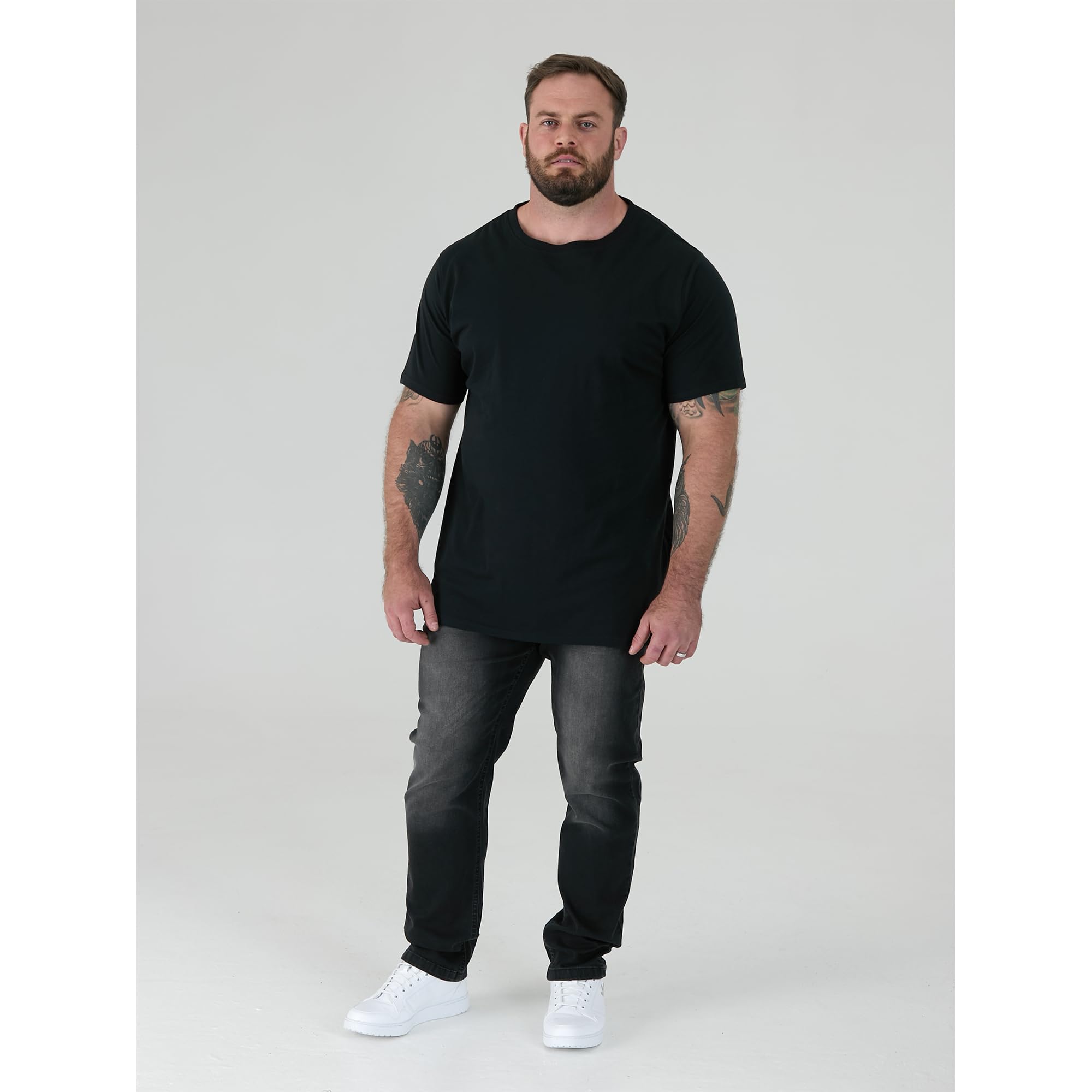 Duke Fenton Kingsize D555 - Camisetas de cuello redondo para hombre (paquete de 2)