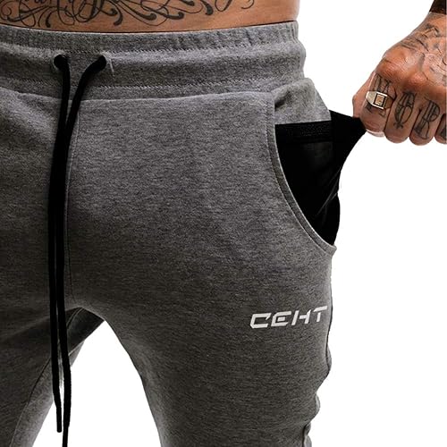 Vista 5 de Wangdo Pantalones deportivos ajustados para hombre, pantalones deportivos cónicos para entrenamiento, pantalones deportivos casuales para correr