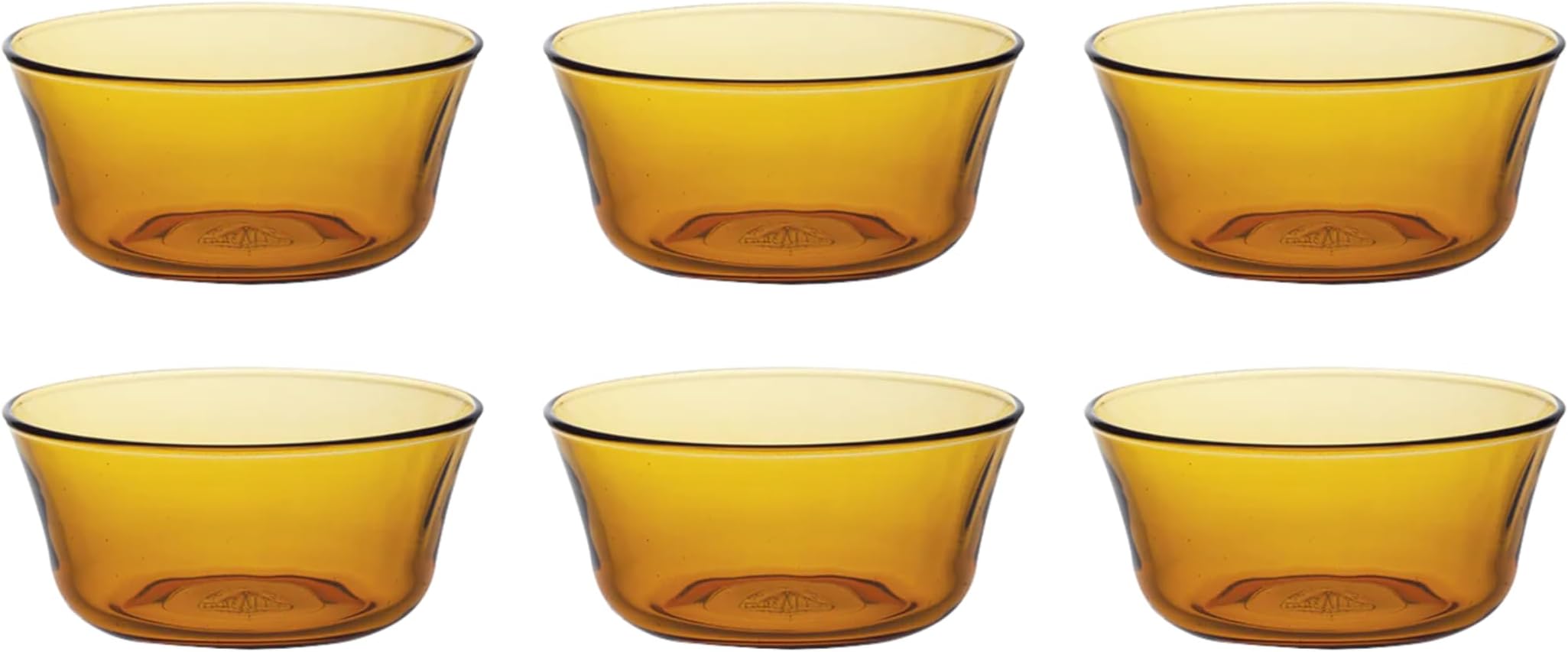 France Tempered Glass Lys Amber Bowl Set of 6 Bowls, 10.5cm, 250ml | Durable, 3x Stronger, Dishwasher Safe | Ultra-Scratch Resistant | Perfect for Home, Parties, Cafes