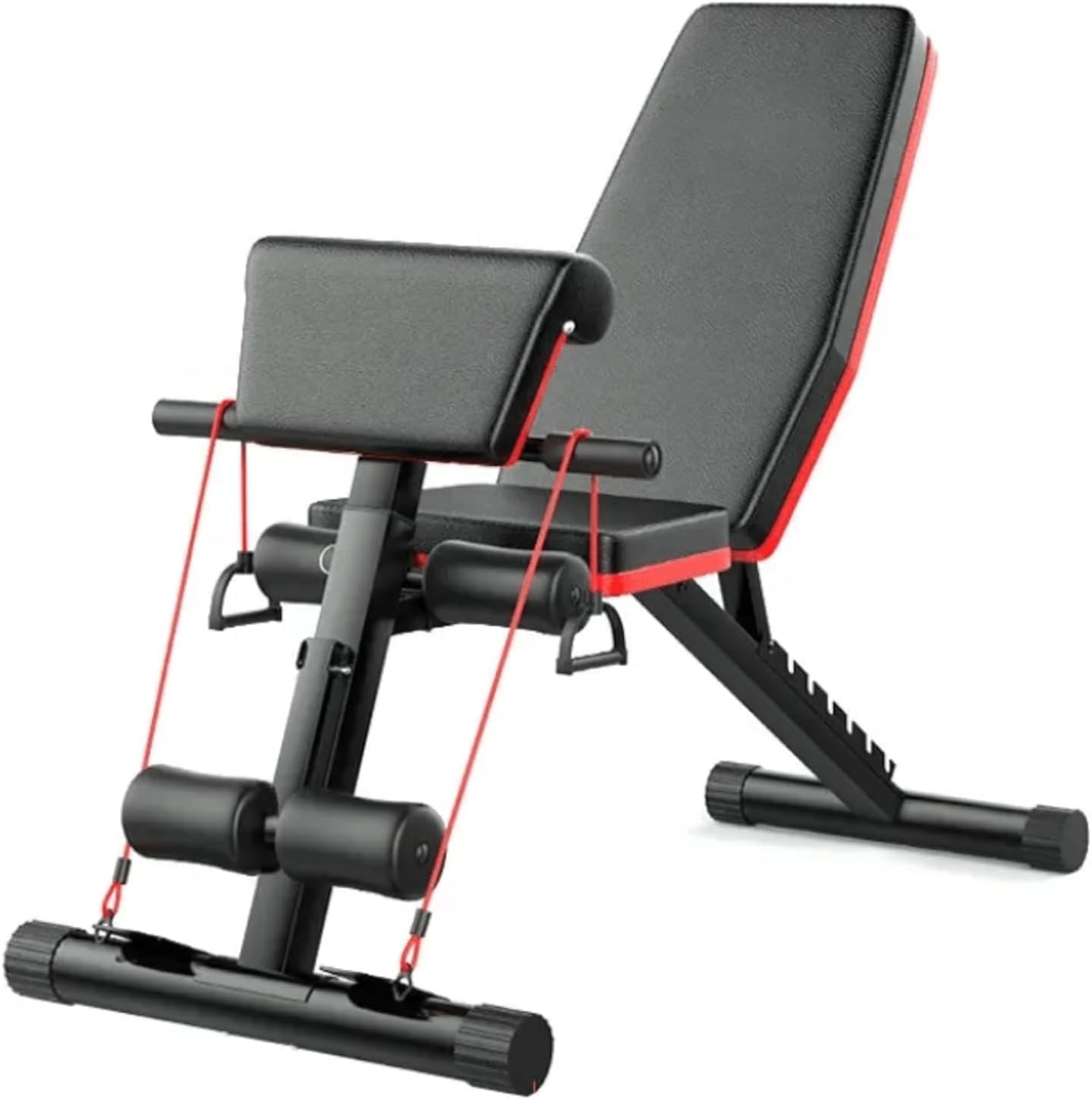 Home Bench Press Chair Dumbbell Stool Adjustable Dumbbell xercise Bench Flat Weight Bench Foldable Sit Up Incline Abs Flat Fly Weight Press Rope - Stocks (Black)