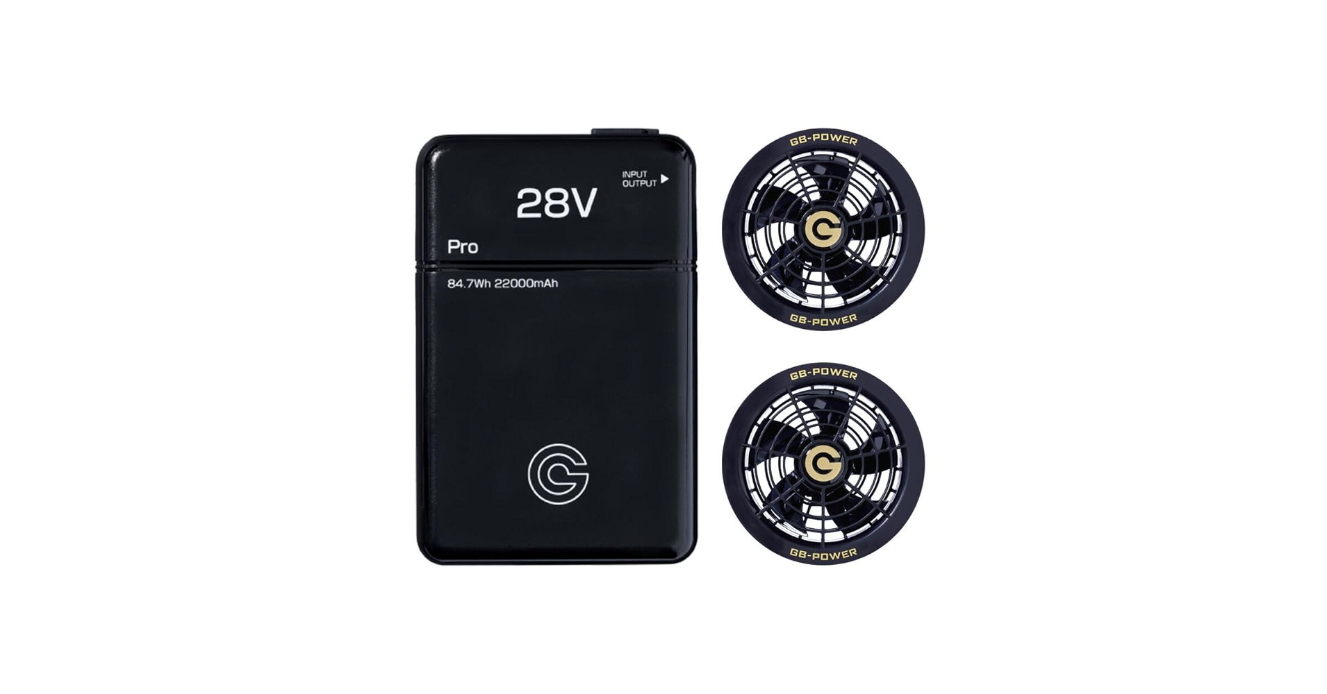 今年モデル　長信ジャパン ホワイト　GB428 バッテリー ファン 28V GB428PD+GF1】※PDポート付き【2025年28V】熱中症対策 長信