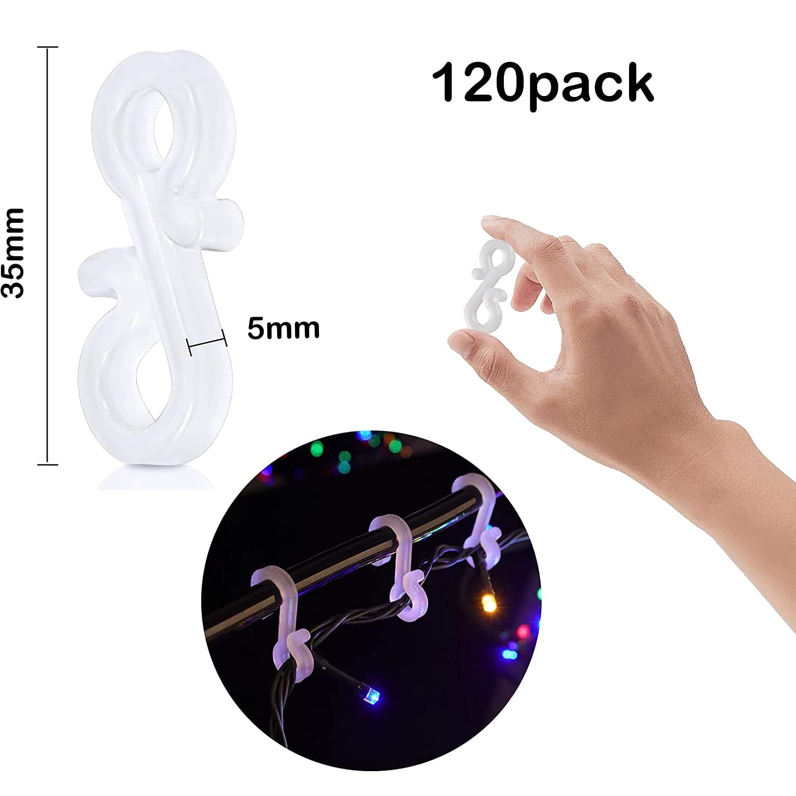 100 Stück Teiliges Weihnachtslicht Clips Selbstklebend Wetterfest Fuer Aussenbereich Robuste Kabelhalter Fuer Lichterketten Einfache Montage Ohne Werkzeu  20a51720 106e 5aad 83f3 962947907e98