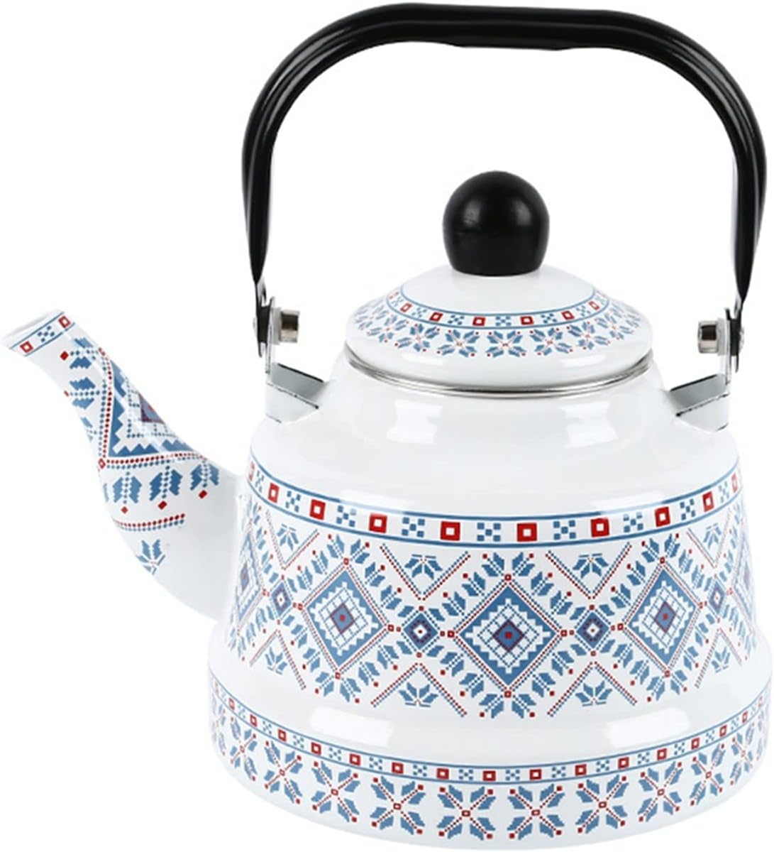 FUUIE Teapot Porcelain Enamel Water Bottle, Steel Handle