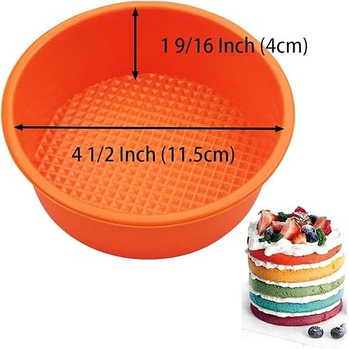 Miniatura 2 de 14 moldes de silicona de disco pequeño de 5 pulgadas, moldes de decoración para hornear de seguridad para lavavajillas, molde redondo de 5 pulgadas,