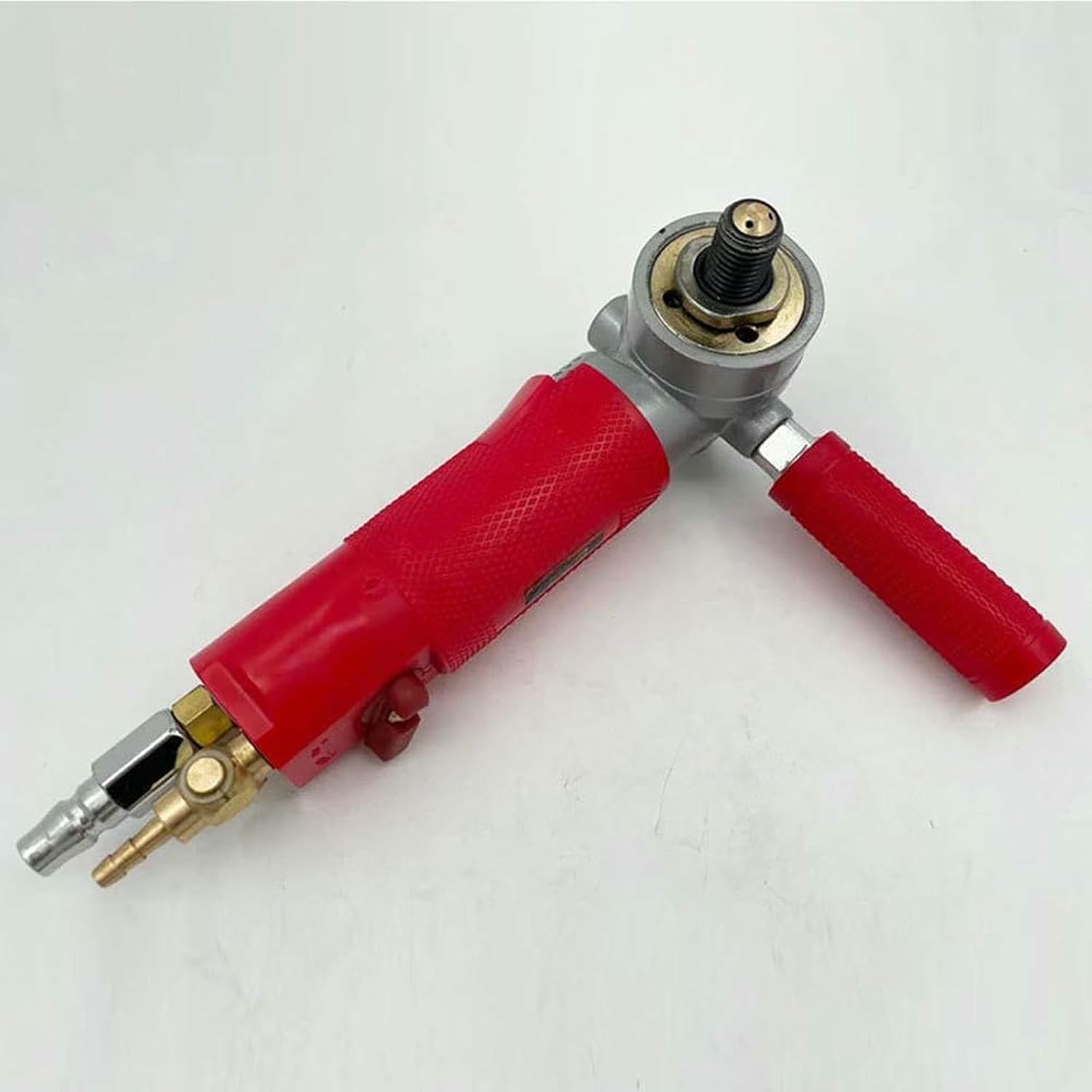 4 Inch Air Grinder, 4300RPM Pneumatic Polisher Grinder Granite Marble Stone Wet Air Sander for Marble Stone Polishing (Red)-