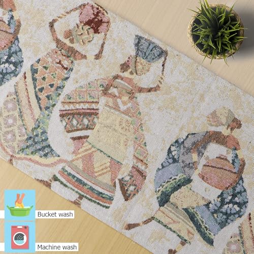 Image of HOKIPO Dining Table Placemats 4 Pieces with Runner (NEW-IN530-D3*4+IN531)