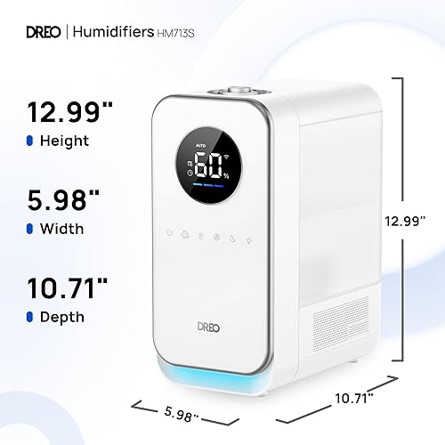 Miniatura 9 de Dreo Humidificadores para dormitorio y hogar, humidificadores inteligentes silenciosos de niebla fría para habitación grande, difusor de aceite y