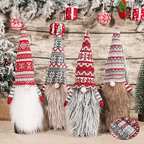 Christmas Faceless Gnome Wine Bottle Covers, 1/3 Pack Handmade Faceless
