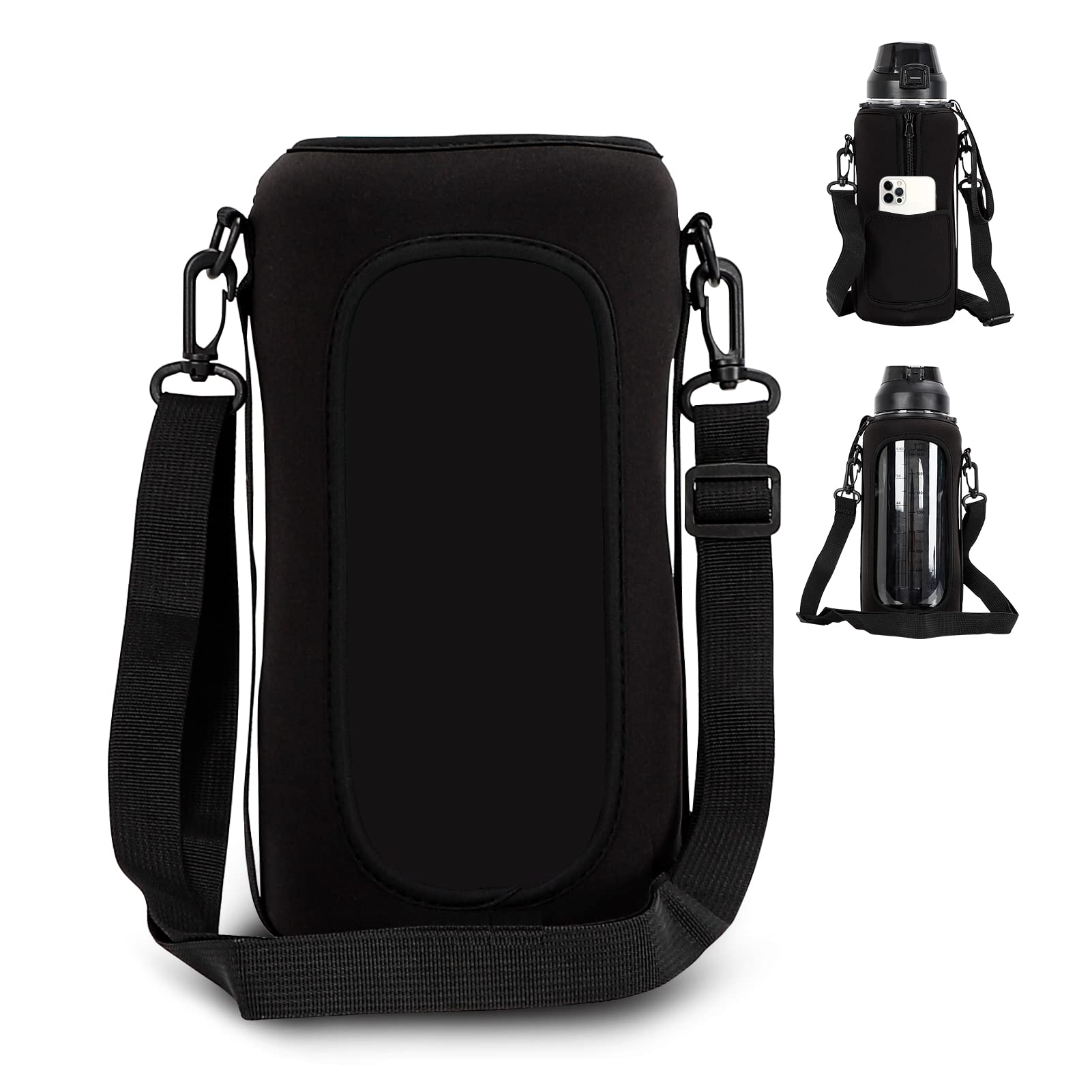 Choyur Half (1/2) Gallon Water Bottle Sleeve, 64 oz Water Jug Sleeve Carrier Holder with Shoulder Strap for Time Motivational Water Jug Line Showing, Fitness, Sports, Gym, Outdoor, no Bottle