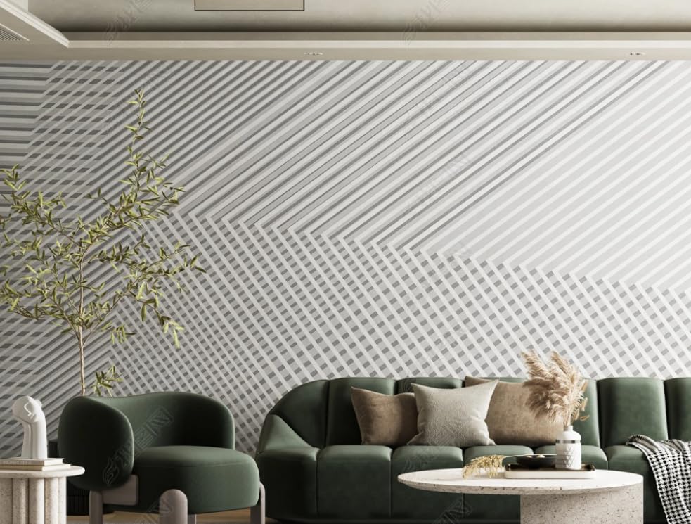 Papier peint intissé haut de gamme à rayures géométriques murales - 2