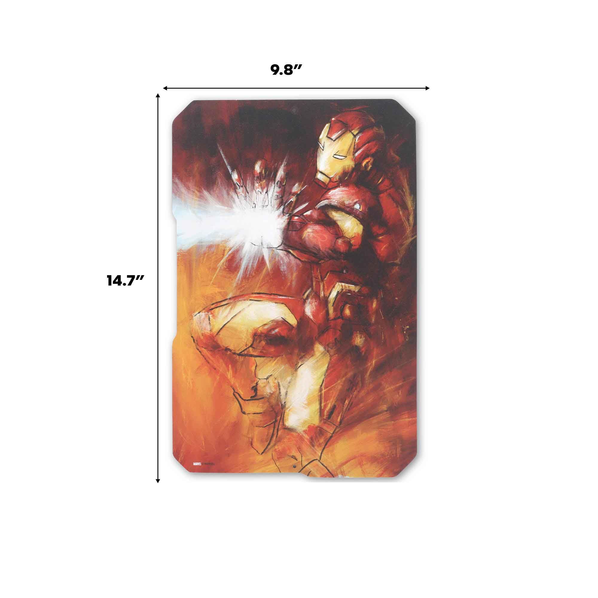 Marvel Iron Man Vintage Metal Sign - Official Wall Art, Painted Action Scene For Man Cave, Bedroom, Theater Room