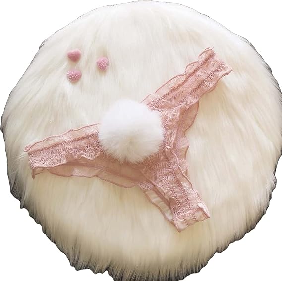 Amazon Co Jp かわいいうさぎのしっぽセクシーなレースのパンツ女性 透明なseamlunderweargストリングの皮ひもランジェリー 服 ファッション小物