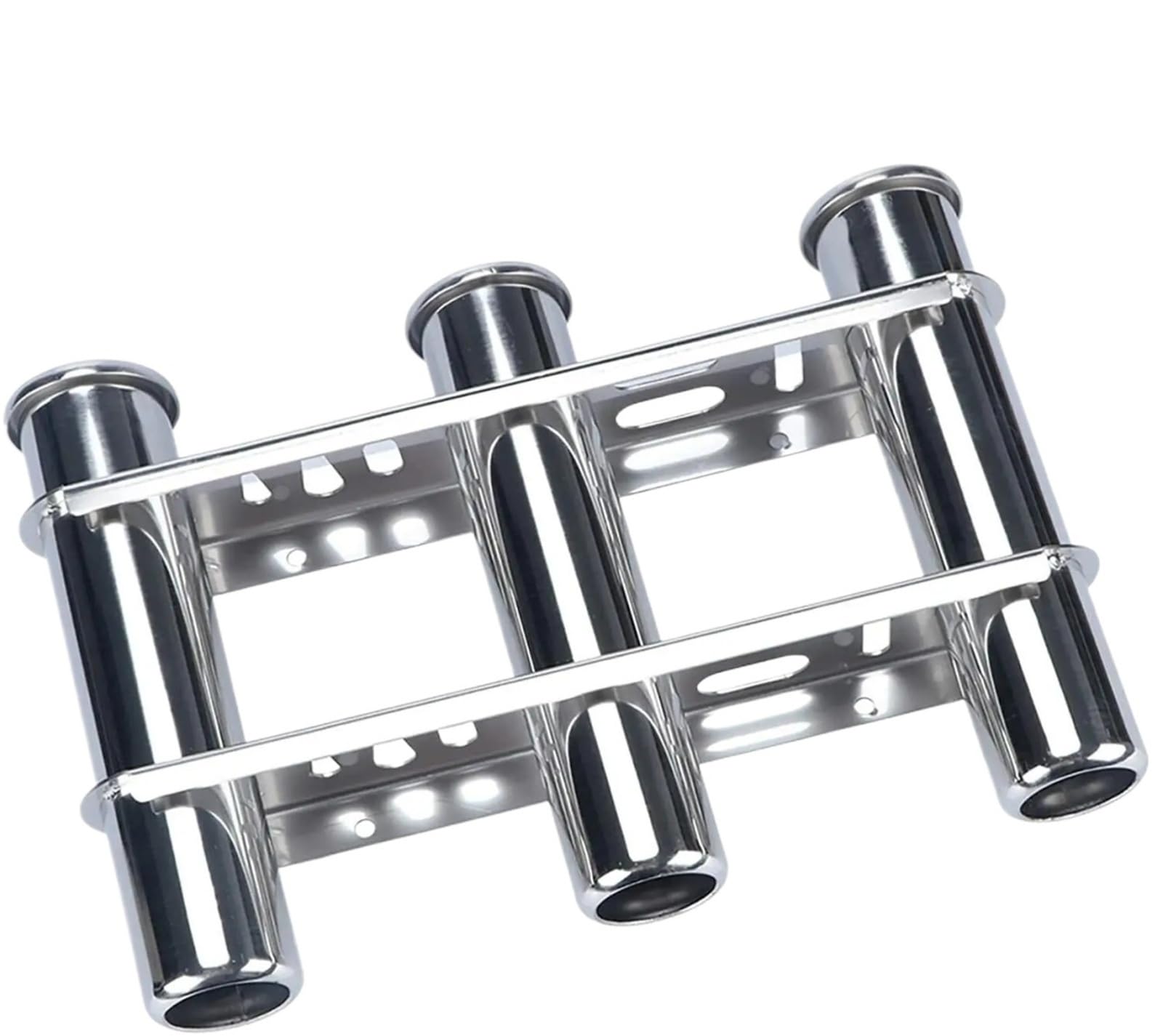 Stainless Steel 3-Tube Fishing Rod Holder Rack, Storage Organizer for Boat Yacht Marine Accessories