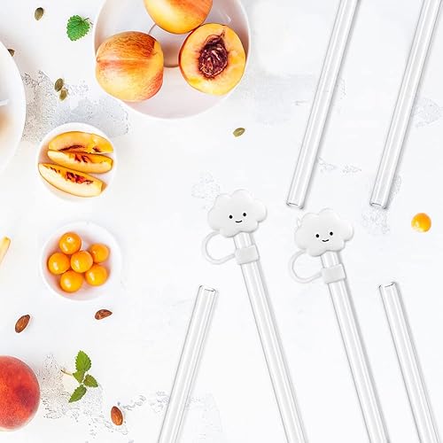 Miniatura 6 de AUAUY 6 popotes de repuesto de plástico para vaso Stanley de 40 onzas y 30 onzas, reutilizables, transparentes, compatibles con vasos de viaje