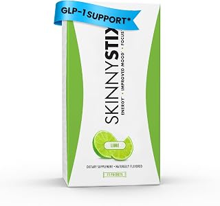 SkinnyStix Lime GLP-1 Support Powder Energy Drink, Metabolic Support, Appetite Control, Natural Energy Boost | 15 Single-Serving Packets