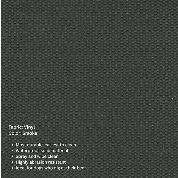 Kuranda Chewproof Elevated Dog Bed - Silver Aluminum - 35 x 23 - Heavy Duty Vinyl - Smoke