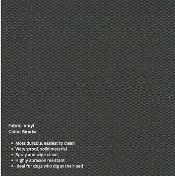 Kuranda Chewproof Elevated Dog Bed - Silver Aluminum - 35 x 23 - Heavy Duty Vinyl - Smoke