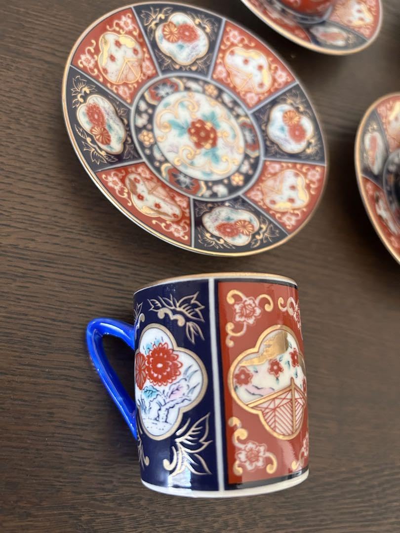 Amazon | 和柄 デミタスカップ&ソーサー 4客 レトロ | ノーブランド品