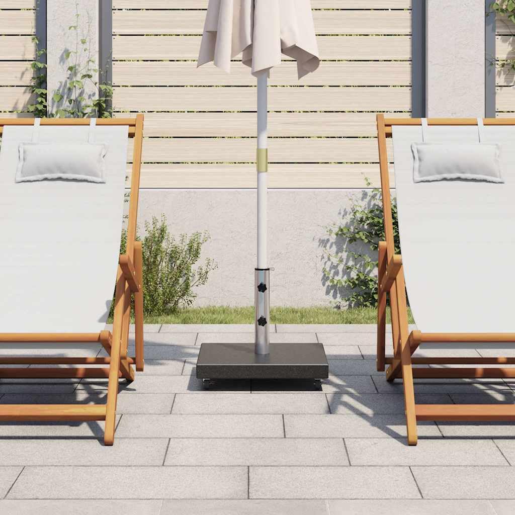 Granitowa podstawa parasola 30 kg, kwadratowa, czarna, z zamykanymi kółkami, trwała granitowa podstawa parasola do masztów 38 i 48 mm, stabilny stojak ogrodowy