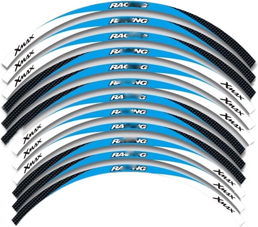 Hub Decal for Y&AMAHA for X&max 300 250 125 for XMAX300 for XMAX250 for Xmax125 Wheel Stickers Motorcycle Sticker Wheel Rim Decal Stripe Tape (Color : 3)