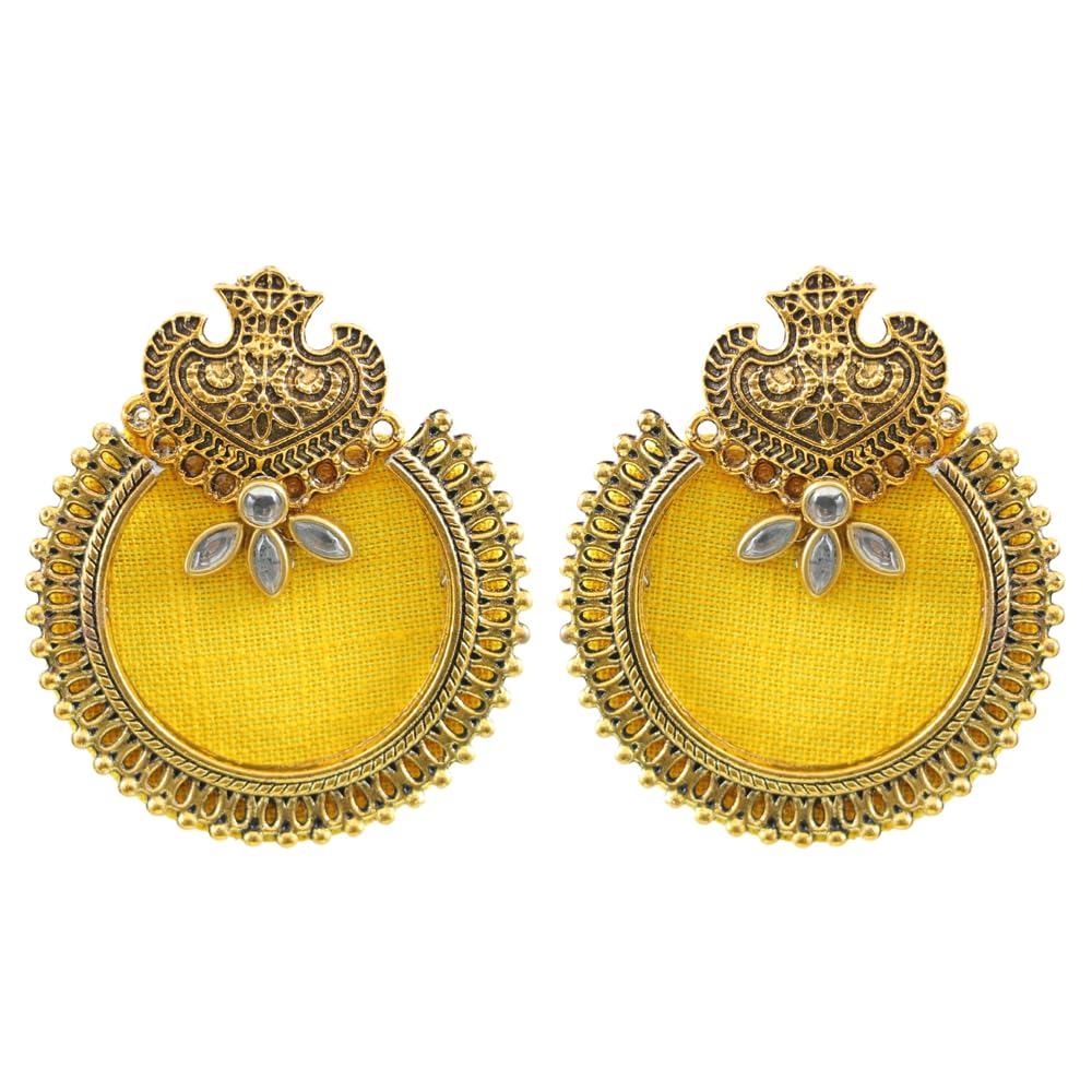 University Trendz Gold-Plated Handcrafted Stone Yellow Fabric Drop & Dangler Earrings For Women (B0CSSWN519) Amazon Price History, Amazon Price Tracker