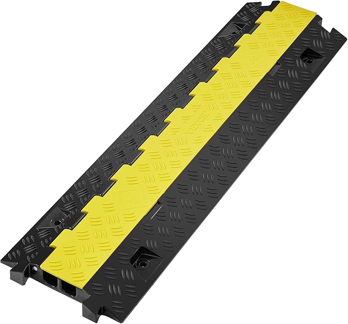 VEVOR Cable Protector Ramp, 2 Channel, 22000 lbs/axle Capacity Heavy