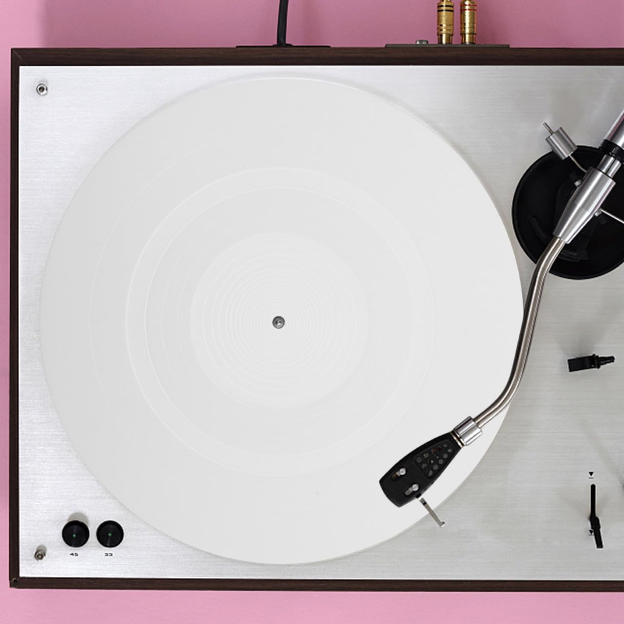 1 tapis de tourne-disque en silicone - 295 mm - Blanc - 3 mm - Antistatique - Amortissement des vibrations - Pour tourne-disque - Accessoire