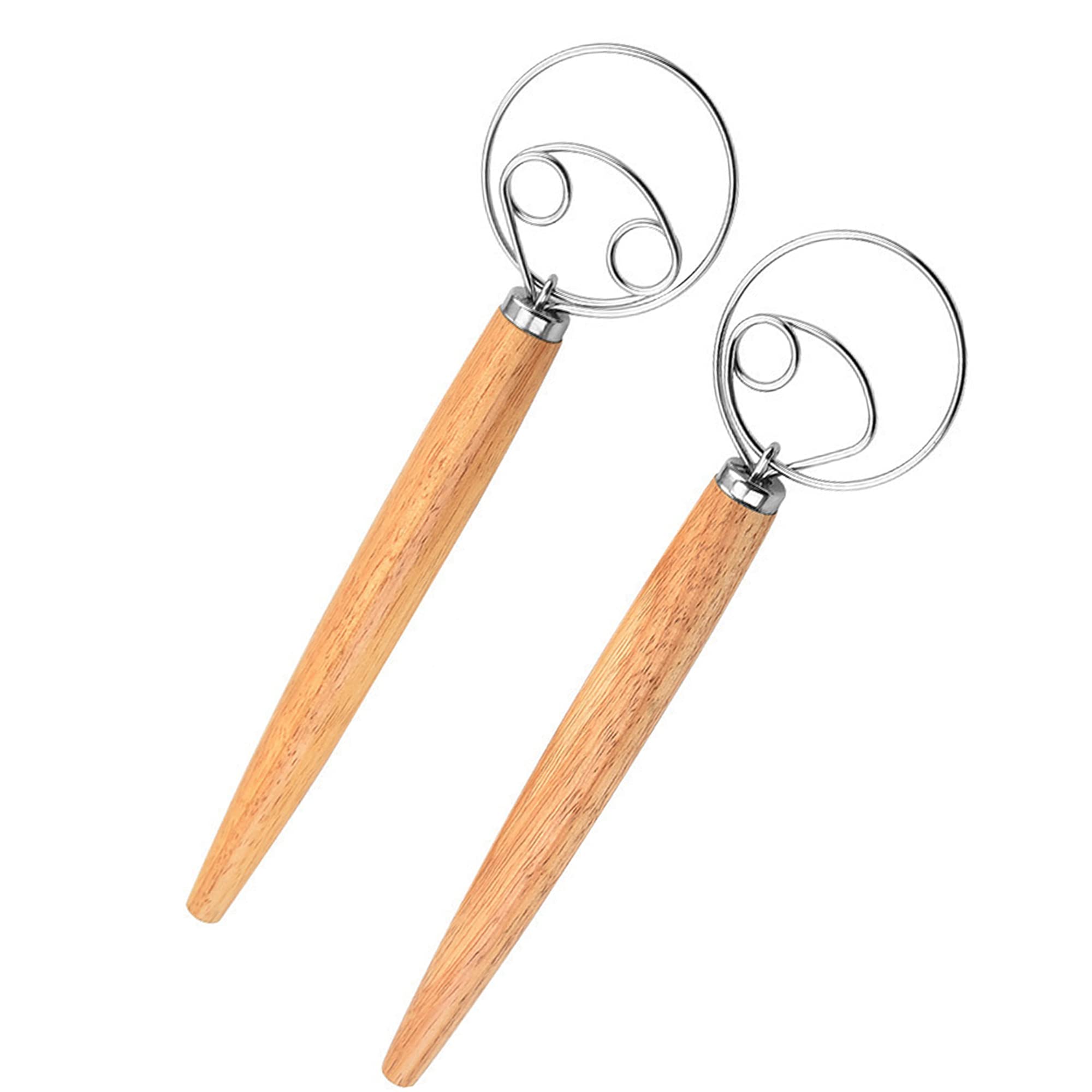 Frusta Danese Per Impasto In Acciaio Inox 33cm Con Manico In Legno + Raschietto | Frusta Olandese Per Pane, Pizza, Pasticceria